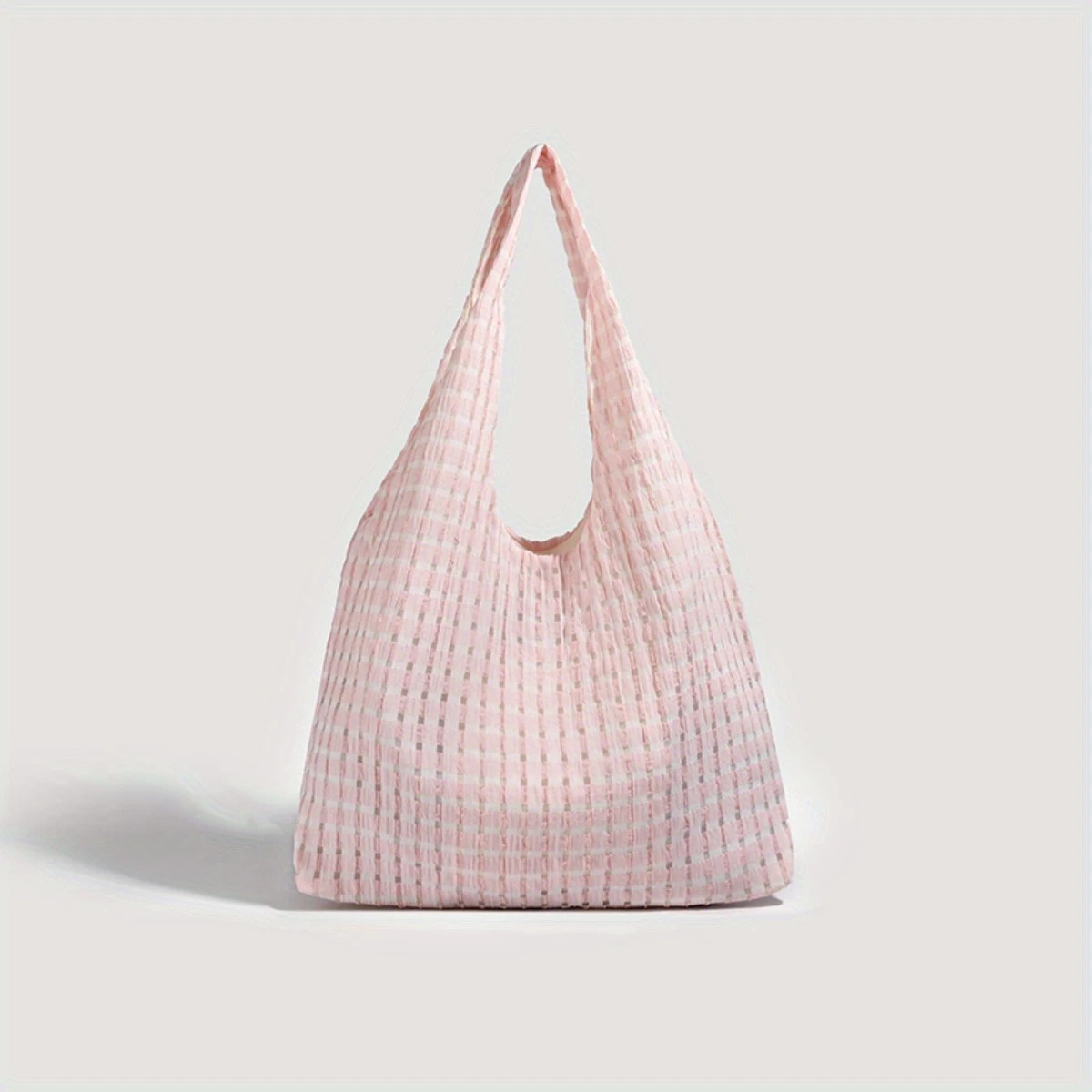 

Dopamine Mint Green Tote Bag Plaid Canvas Shoulder Purse for Girls Lightweight Large Capacity Handbag Cute Spring Summer HandBag