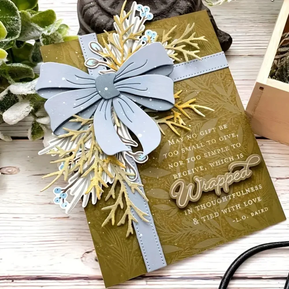 

Christmas Pinecone Bow-Knot Metal Cutting Dies Set for Diy Scrapbooking Decor Paper Album Gift Card Craft Making Template