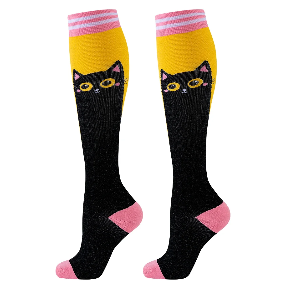 5 Pairs Compression Socks Varicose Vein Socks Medical Nurses Cat Cycling Sports Socks Running Hiking Cycling Natural Hiking New