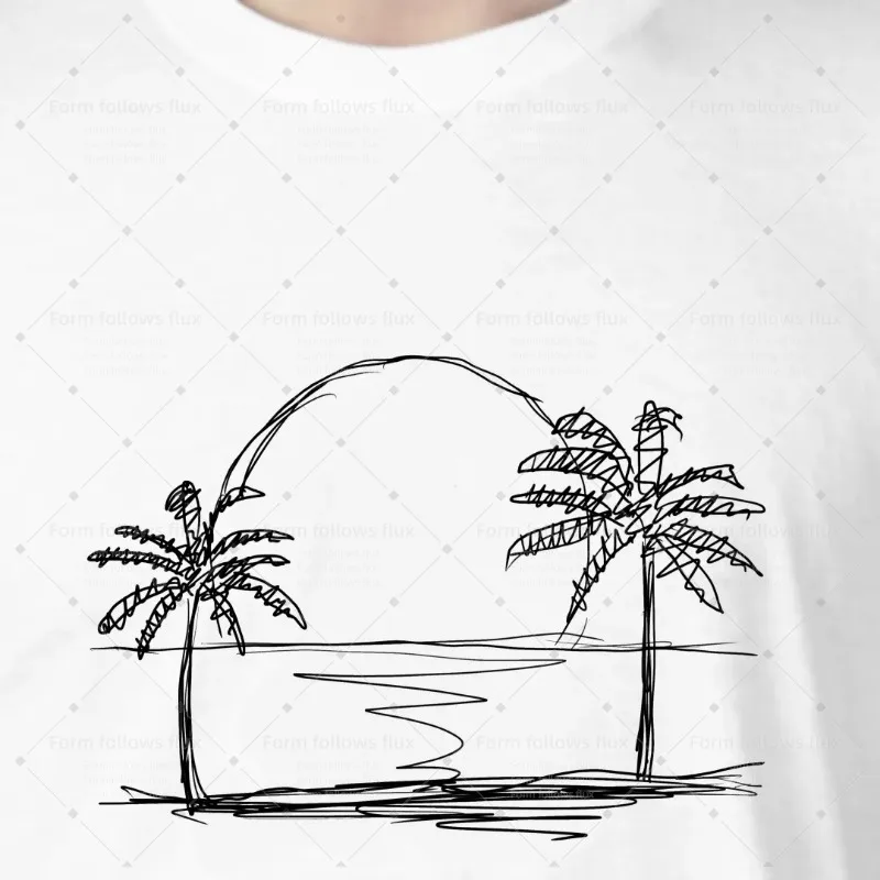 

2026 men T-Shirt Hoodie Palm Trees – Sunset Summer Hand Drawn Comic style Unisex S-6XL Plus Size Friendly