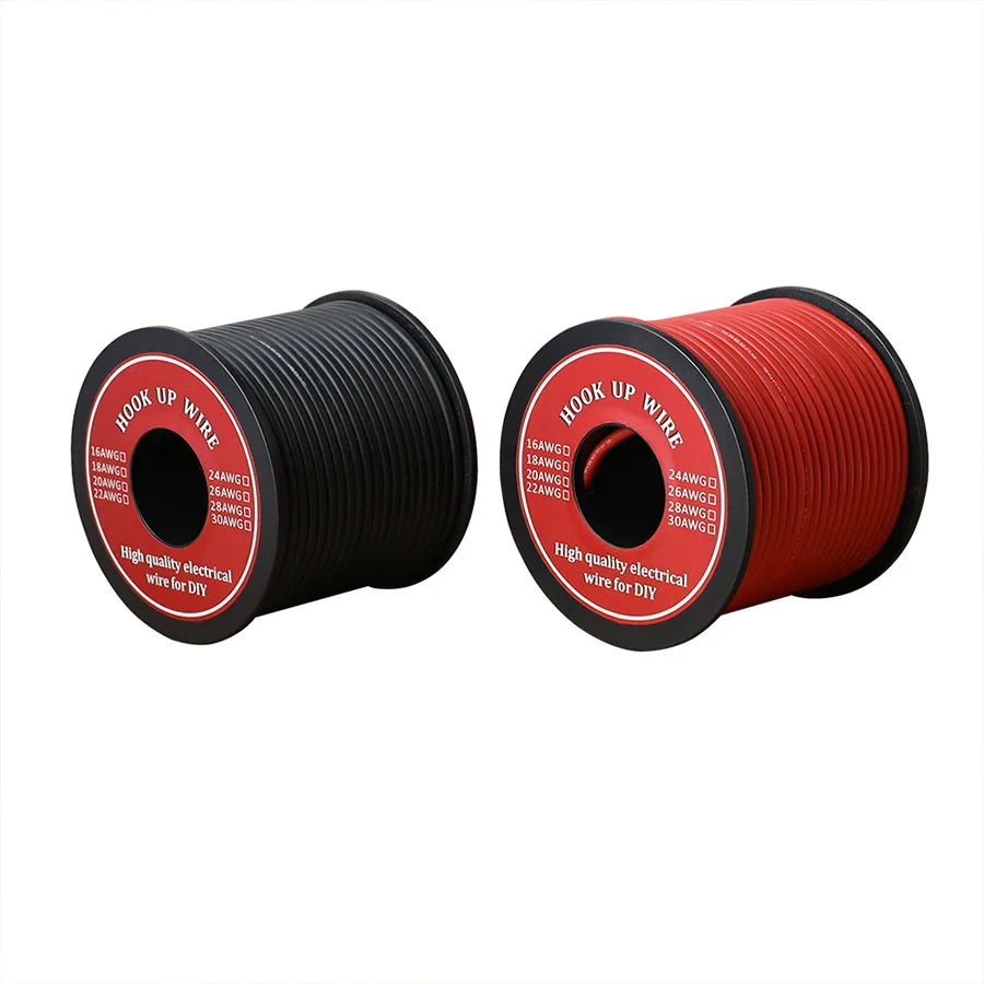 16 AWG Stranded Wire Hook-up Flexible Silicone Electrical Wire Rubber Insulated Tinned Copper 3000V Safe Current 12.7A