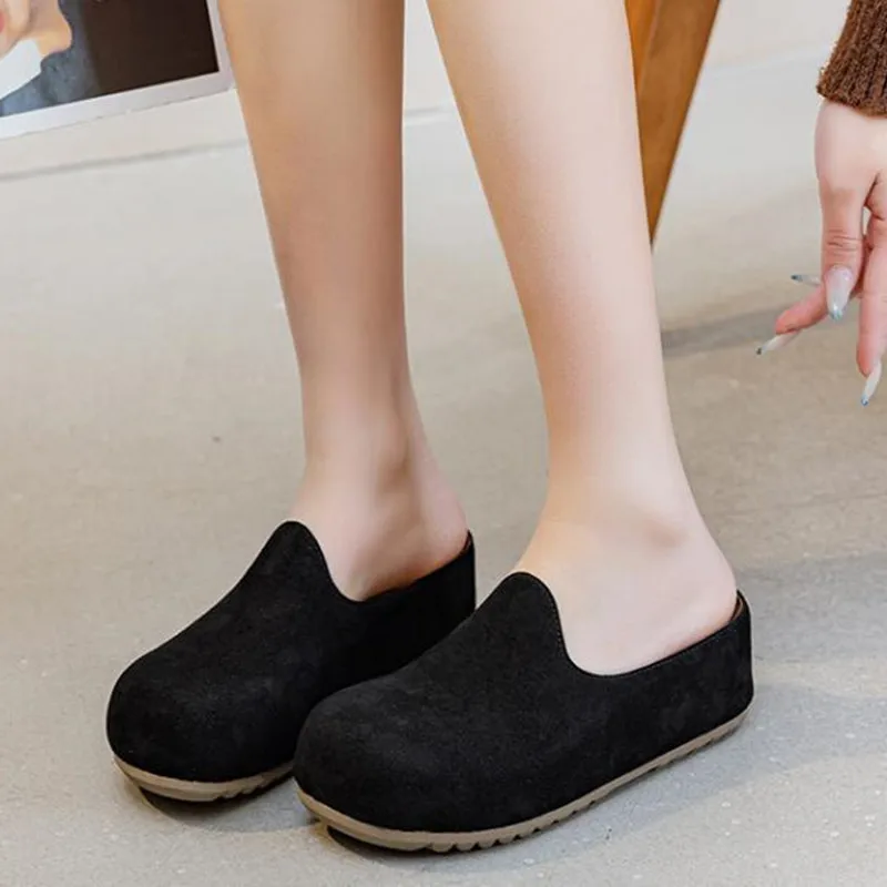 2026 New 6cm Anti Slip Leather Clogs Cork Footbed Sandals Comfort Mules with Arch Support Slip on Slippers Casual House Slippers