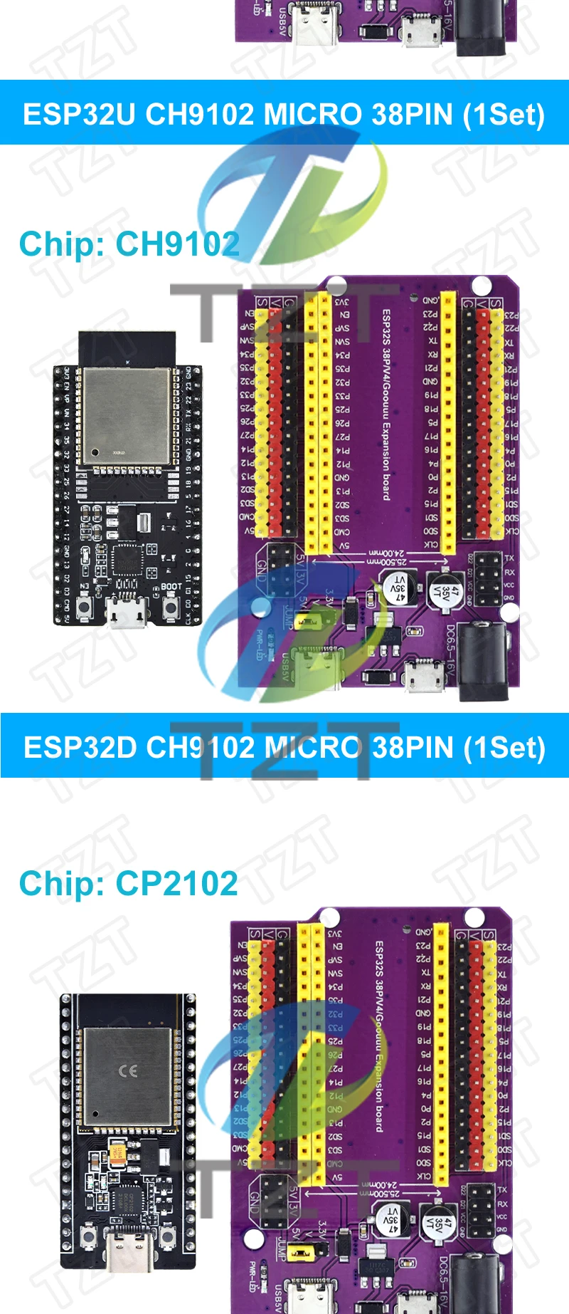 ESP32 Entwicklungsboard TYPE-C/MICRO USB CP2102 WiFi+Bluetooth Dual-Core ESP32-DevKitC-32 ESP-32 Erweiterungsplatine 38 PINs – Detail 6