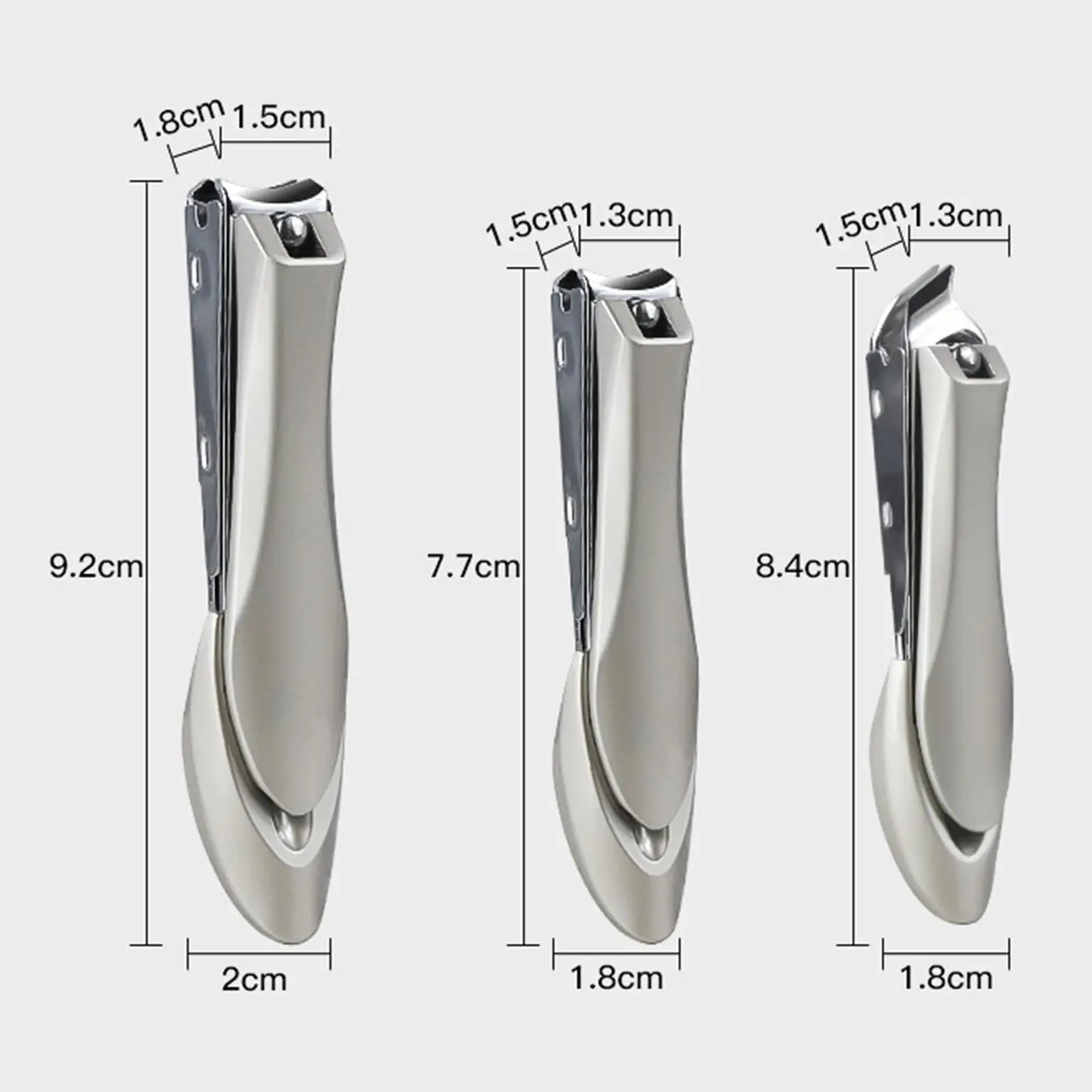 3Pcs Nail Clipper Nail Trimmer Professional Metal Lightweight Slanted Edge Nail Clippers Fingernail Clipper for Men and Women