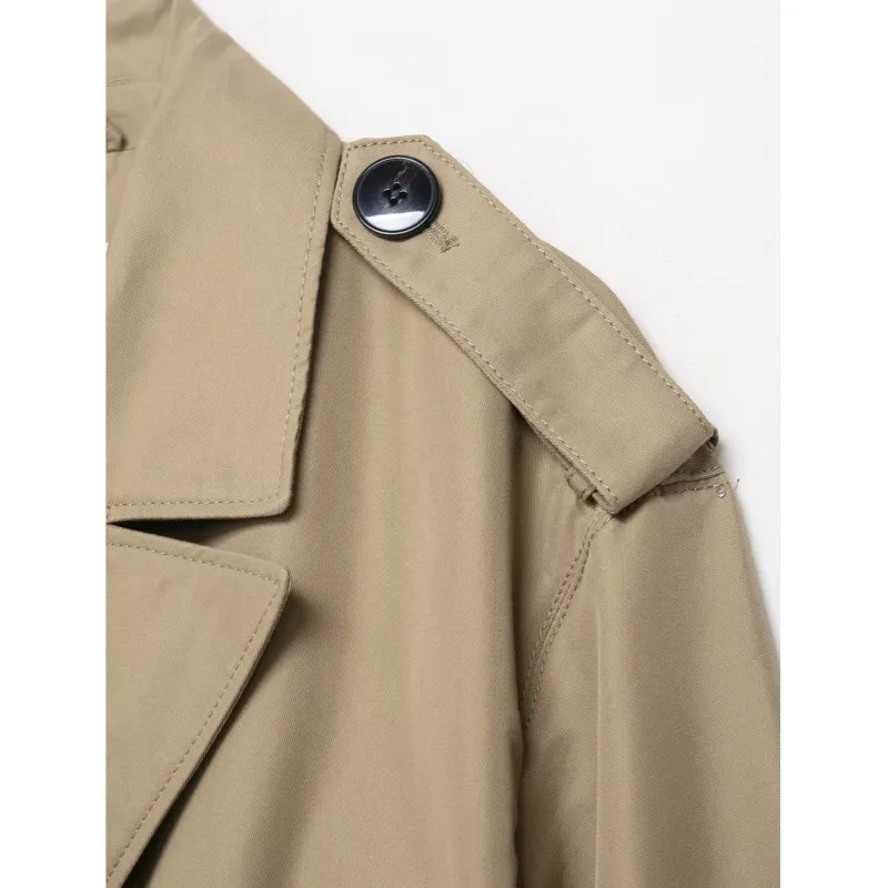 Trench-Coat Long avec ceinture pour femmes, automne décontracté, Double boutonnage, col à revers, manches longues, coupe-vent, vêtements d'extérieur chics pour femmes
