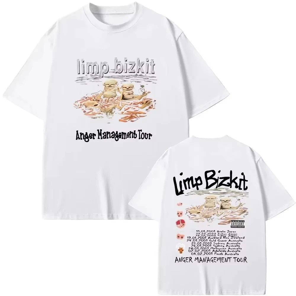 2026 Summer Limp Bizkit Anger Management Tour T-shirt Vintage Washed 90s Rock Band Merch Suitable for Both Men and Women