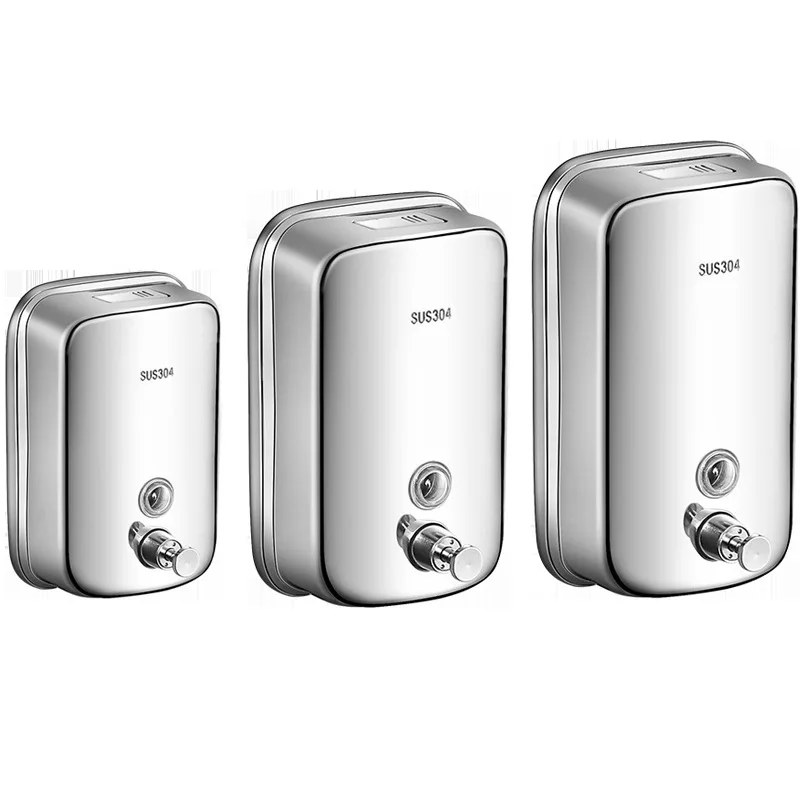 304 Stainless Steel Wall-mounted Soap Dispenser, Manual Press, Commercial Hand Sanitizer Bottle, Hotel Project