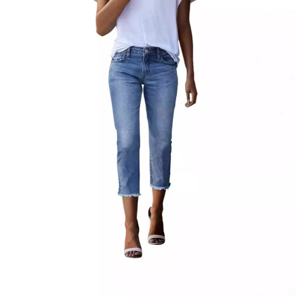 Women Fashion Vintage Slim Fit Stretchy Denim Jeans Flattering Casual Daily Streetwear Pants