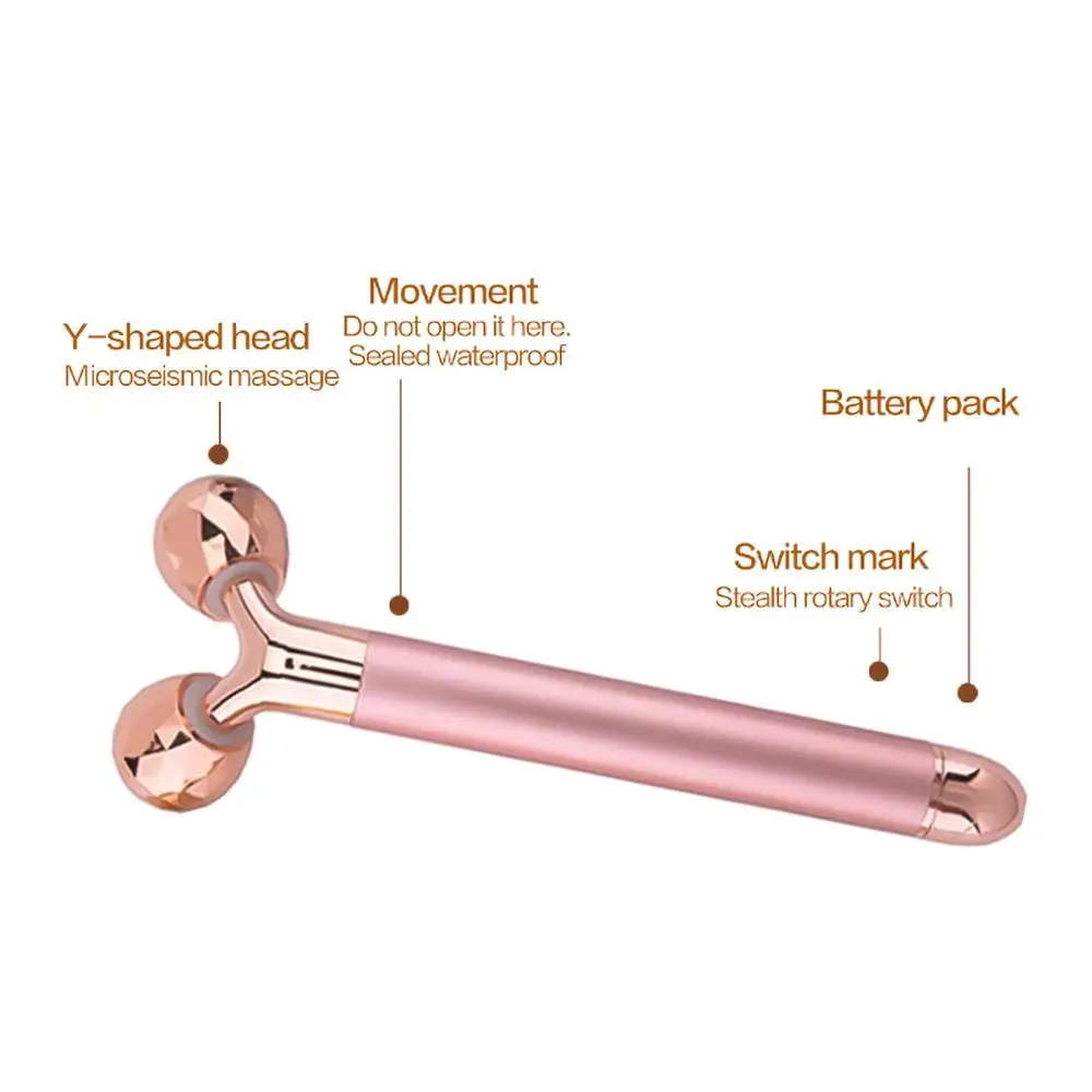 3D Roller Massager Vibration Beauty Bar Massage Stick Smooth Waterproof