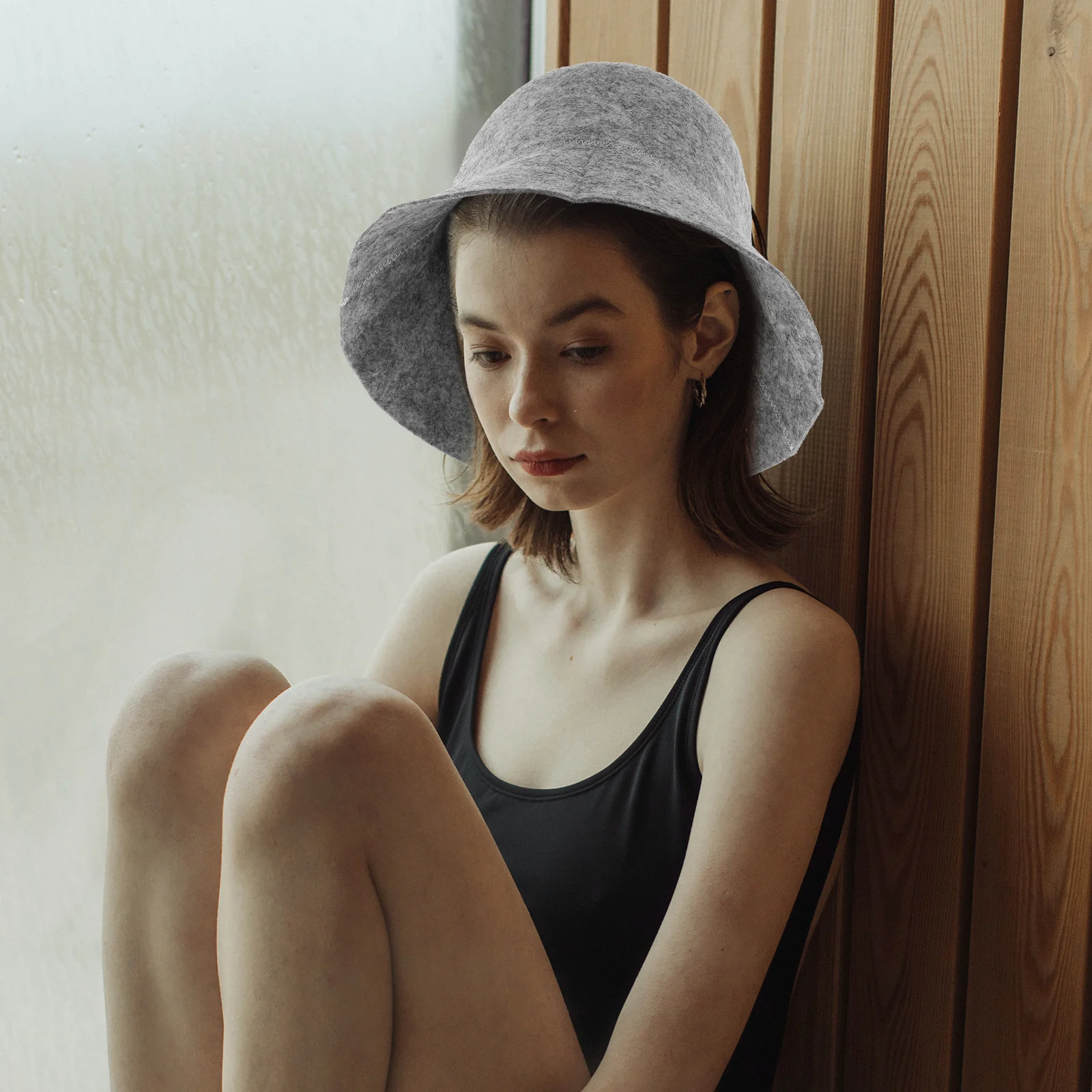 

2pcs Sauna Hat Felt Insulated Bath Cap Absorbent Heat Resistant For Showering Russian Banya Hat Woolen Cooling Headwear Bath