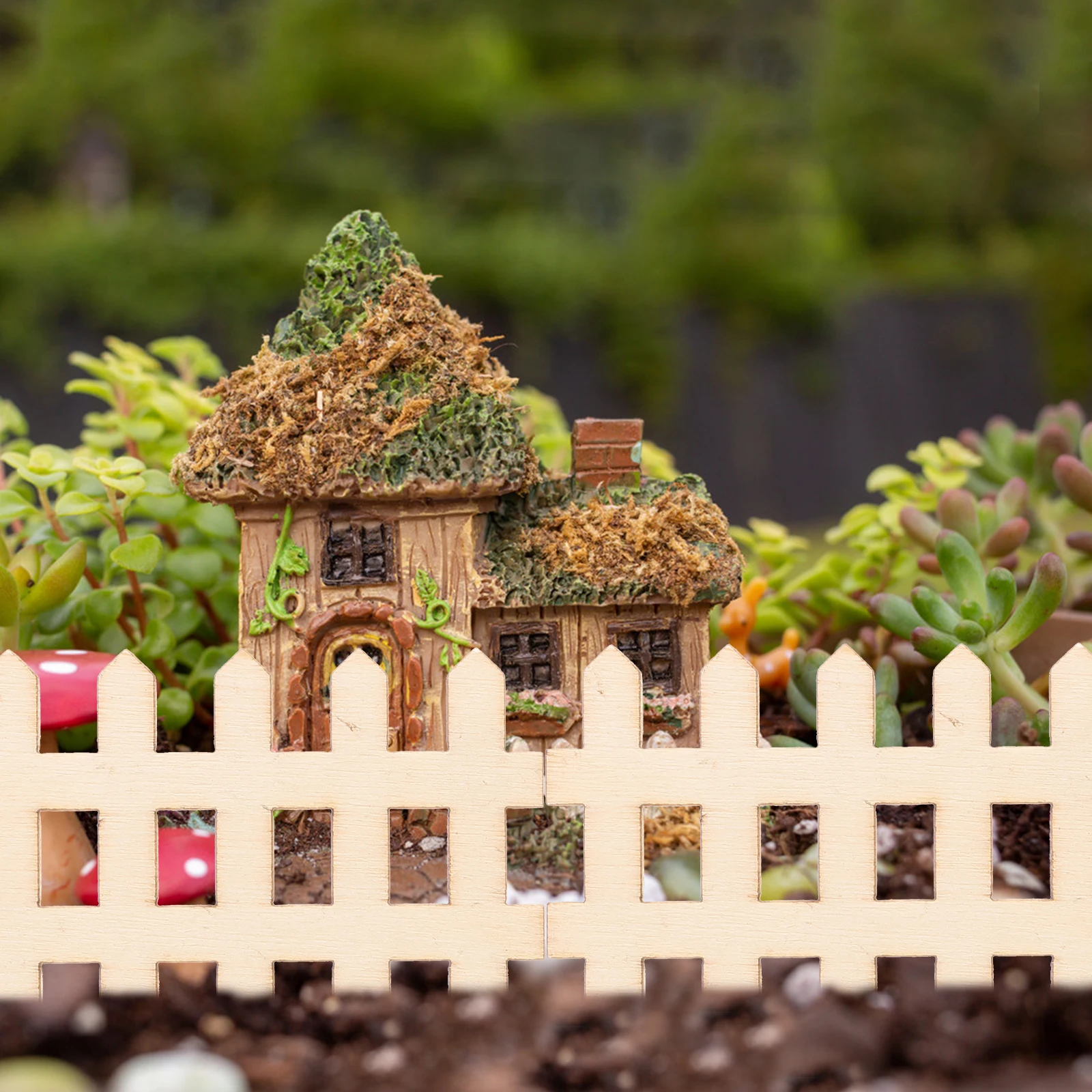 

100 pcs Miniature Wooden Fence Diy Micro Landscape Mini Garden Picket Fence Smooth Surface Mini Decor Photo Prop Ornament