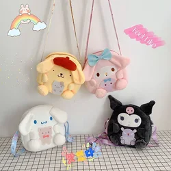 Sanrio Kuromi Plush Bag Summer Cute Sanrio Doll Messenger Bag Pudding Dog Children Cartoon Pendant Bag Fashion Birthday Gift New