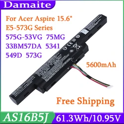 새로운 AS16B5J AS16B8J 노트북 배터리 에이서 Aspire F15 F5-573G E15 E5-575G-51VI/53VG 10.95V 5600mAh