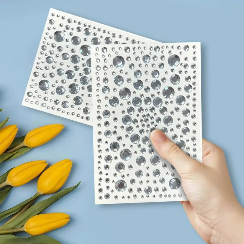 1 シート 3-12 ミリメートル 3D パールフェイス宝石アイシャドウステッカー自己粘着顔ボディ眉毛ダイヤモンドネイルステッカーダイヤモンド装飾