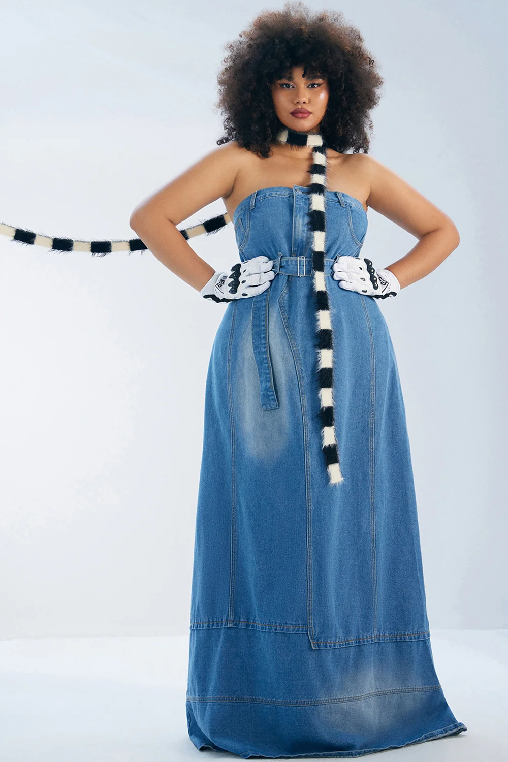 Robe en denim sans bretelles pour femme, ourlet asymétrique, grande taille, décontracté, éducatif, bleu, printemps, été, 2024