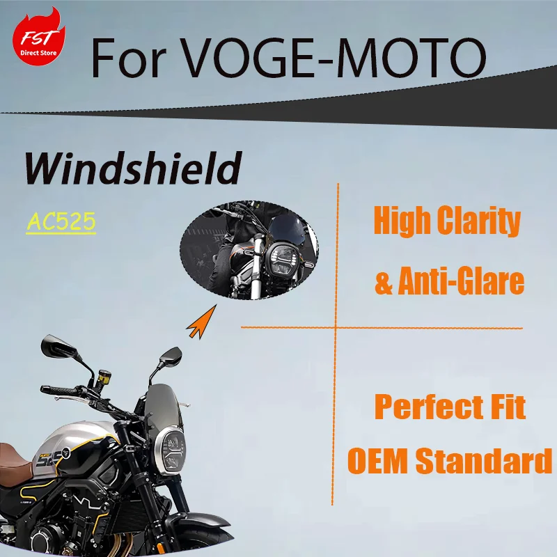 

Motorcycle Mini Front Windshield Retro Wind Deflector for VOGE AC525 500AC Vintage Cafe Racer Modified Parts