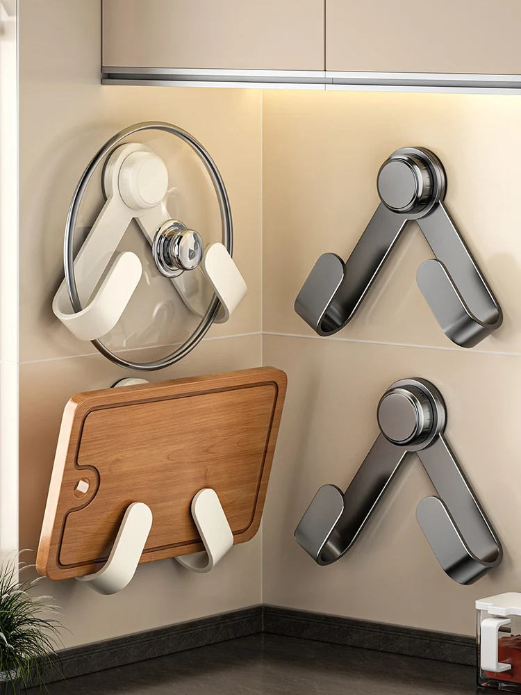 Suction cup, lid rack, wall hanging, no punching, multi-functional kitchen rack, cutting board placement, cutting board rack