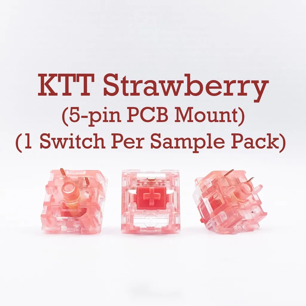 KTT Strawberry Switch Mechanical Keyboard Content Linear 45g Transparant PC POM Axis RGB Gold Plate Spring GK61