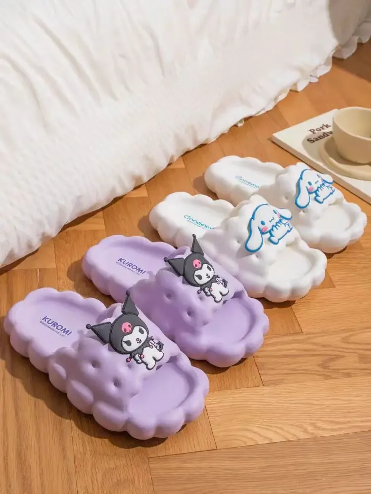 

Sanrio Hello Kitty Slippers Kuromi Cartoon Cute Animation Student Home Bathroom Bath Non-Slip Soft Sandals Children Girls