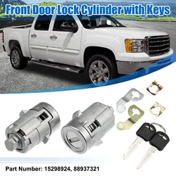 UXCELL 1 Set Door Lock Cylinder with 2 Keys 15298924 for Chevrolet Silverado Suburban Tahoe for GMC Sierra Yukon