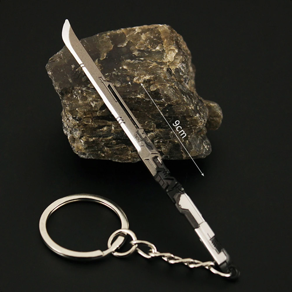 Ghost and Runner Sword Keychain Game Same Metal Knife Keyring for Boys Men Gamer Backpack Bag Pendant Key Chain Gifts