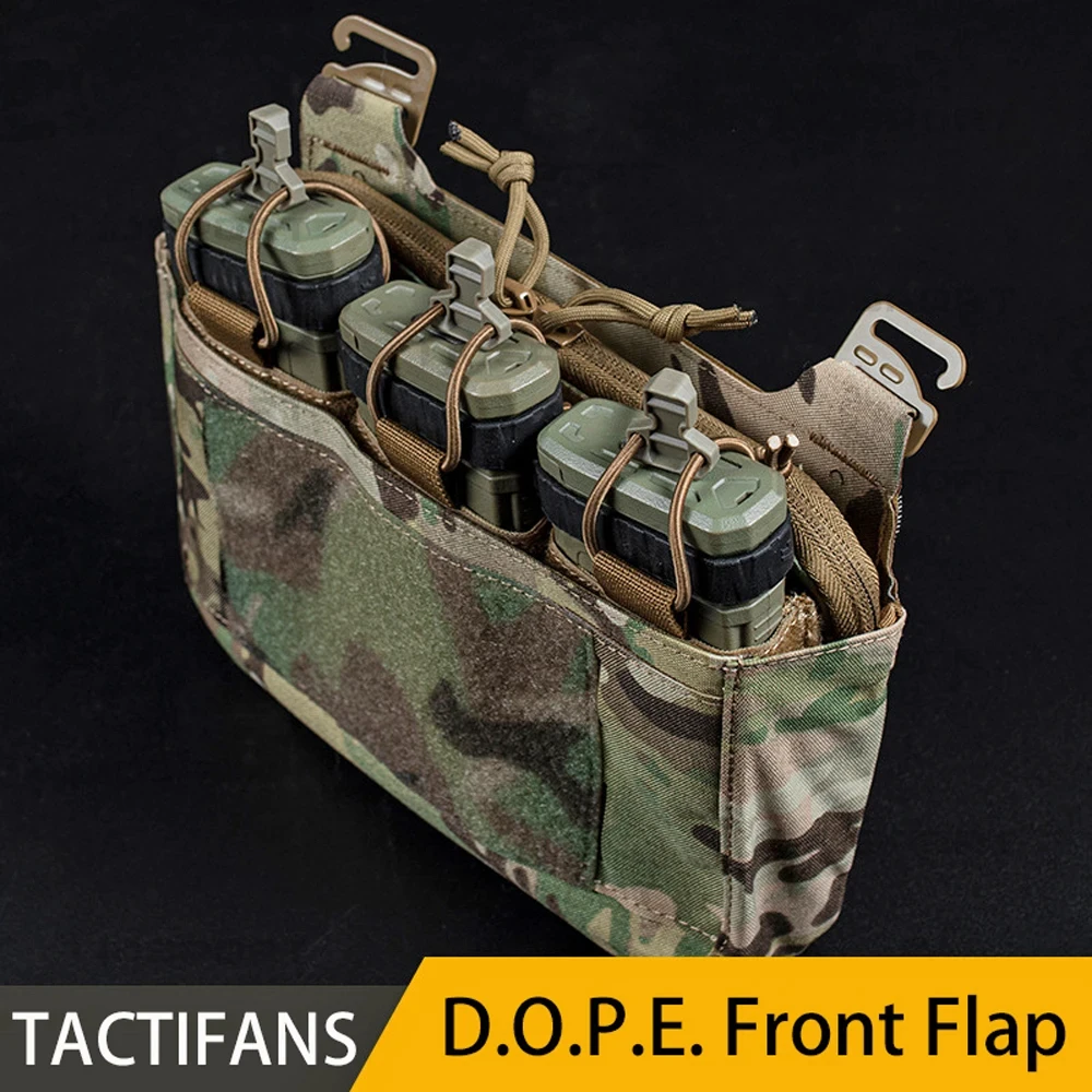 

Tactical DOPE Front Flap Double Stack Abdominal Fanny Pack Triple Magazine Insert Kangroo Pouch For FCPC FCSK Plate Carrier Vest