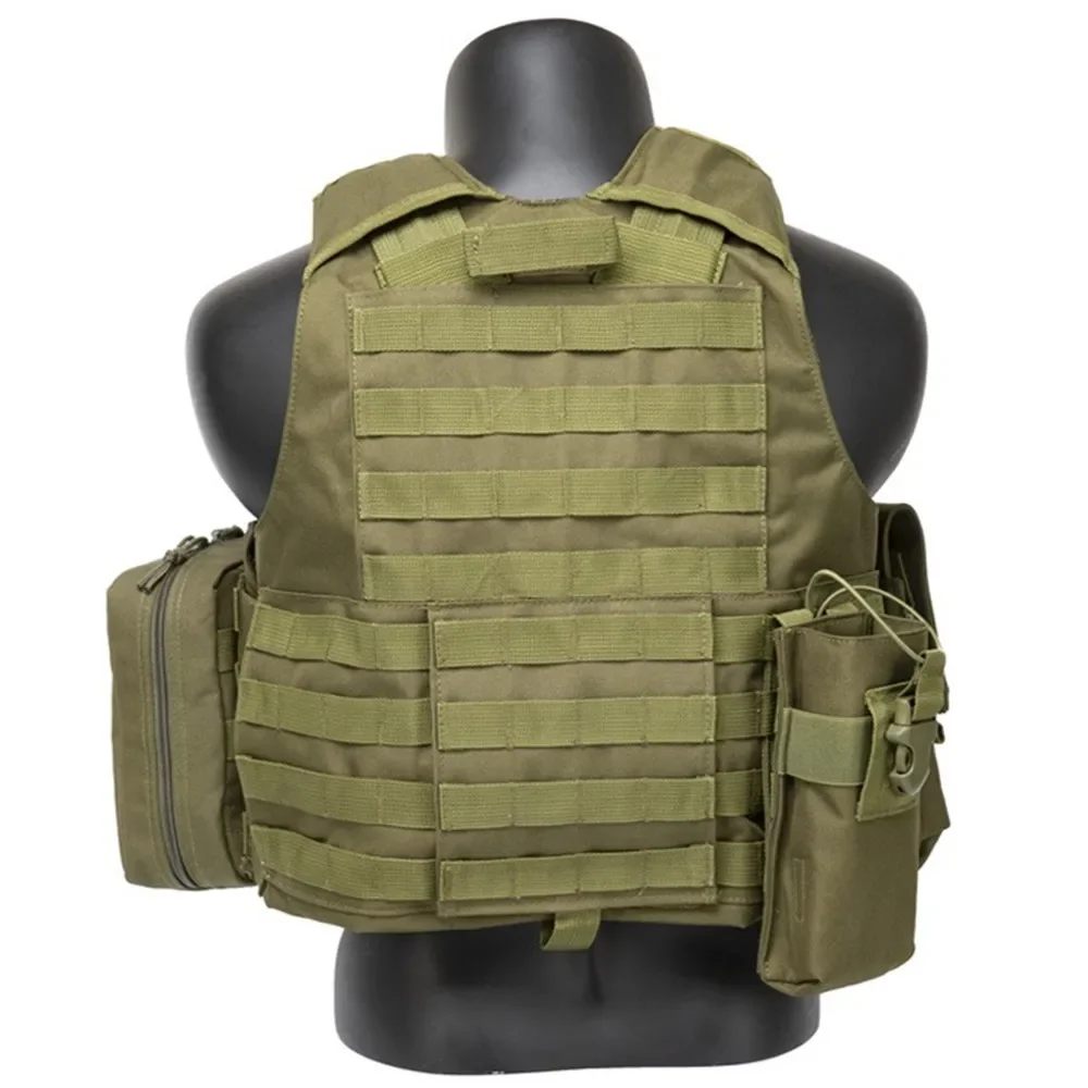 Jacket Tactical Vests Army Fan Molle Waistcoat Combat Hunting with Pouch Assault Plate Carrier CS Mens Outdoor Fight 8 Piece Set