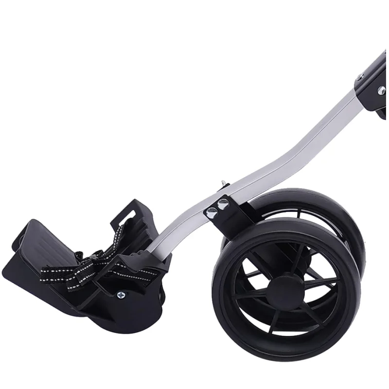 3 Wheel Push Pull Golf Cart Foldable Lightweight Golf Push Cart Portable Aluminum Alloy Golf Trolley with Foot Brake