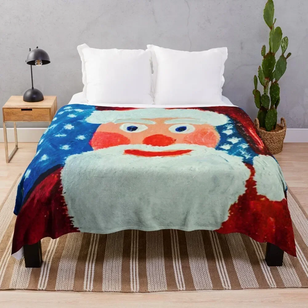 Jolly Old Saint Nick Throw Blanket Camping Bed Fashionable Sofa Blankets