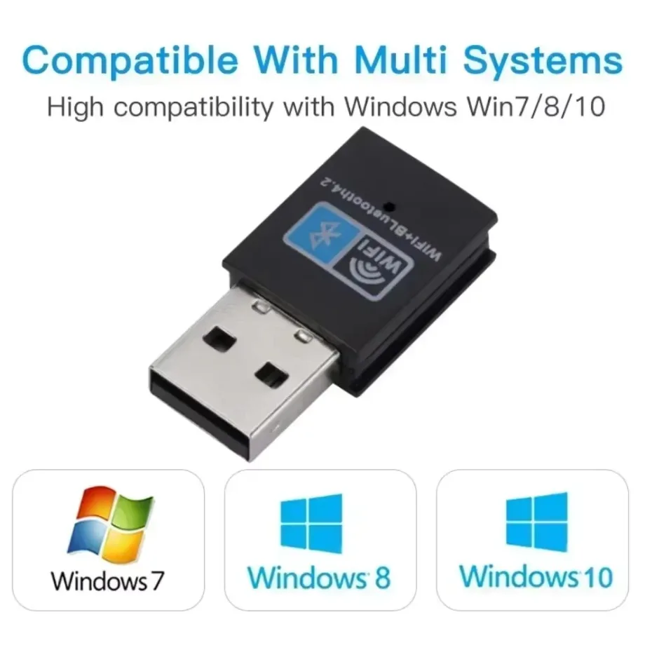 새로운 150Mbps USB WiFi 블루투스 어댑터 2 in 1 동글 듀얼 밴드 USB Wifi 어댑터 USB BT 어댑터 PC 용 무선 네트워크 카드