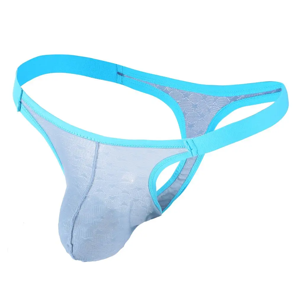 Men Thongs Sexy Underwear T-Back Underpants Breathable  Ice Silk Briefs Big U convex Pouch Thongs G-String Male Lingerie Panties