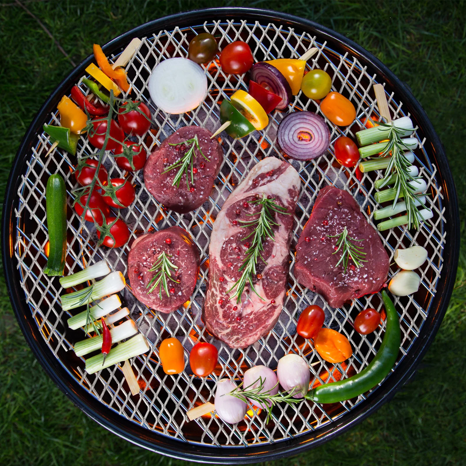 

Stainless Steel Outdoor Barbecue Accessory Lightweight Portable Camping Burning Mesh Silver Durable Heat Resistant Round For Bbq