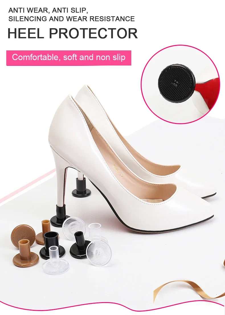 Runde Schutzkappen für hohe Absätze, Ersatzspitzen für Stiletto-Absätze, rutschfeste und geräuschreduzierende Absatzschoner für Damen-High-Heels – Detail 1