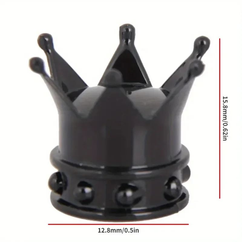 มงกุฎดัดแปลงยางรถยนต์4ชิ้นฝาครอบหัวฉีดลมเครื่องประดับอุปกรณ์รถจักรยานวาล์วมงกุฎแกนทองแดงทำจากพลาสติกชุบโลหะด้วยไฟฟ้า