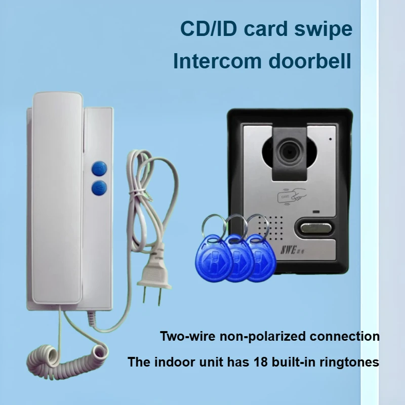 

Проводной дверной звонок Villa/Home с двумя приемниками, контролем доступа к карте IDIC, голосовым домофоном и двумя проводами.