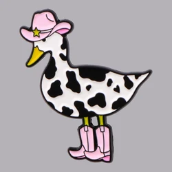Funny Duck Enamel Pin Cute Milk Cow Brooch Pines Lapel Pins Badge on Backpack Clothing Accessories Cosplay Jewelry Friends Gifts