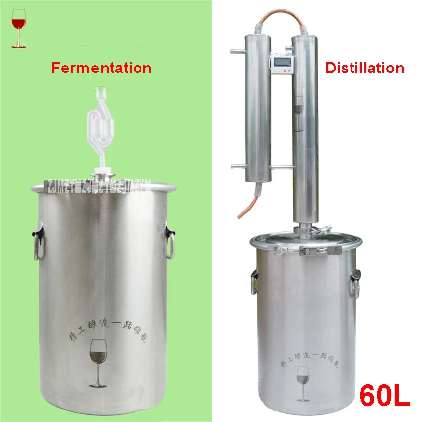 For 304 Stainless Steel 60L Moonshine Distiller Tower Red Copper Cooling Coil At Home Brewing Vodka Whiskey Brandy Distiller