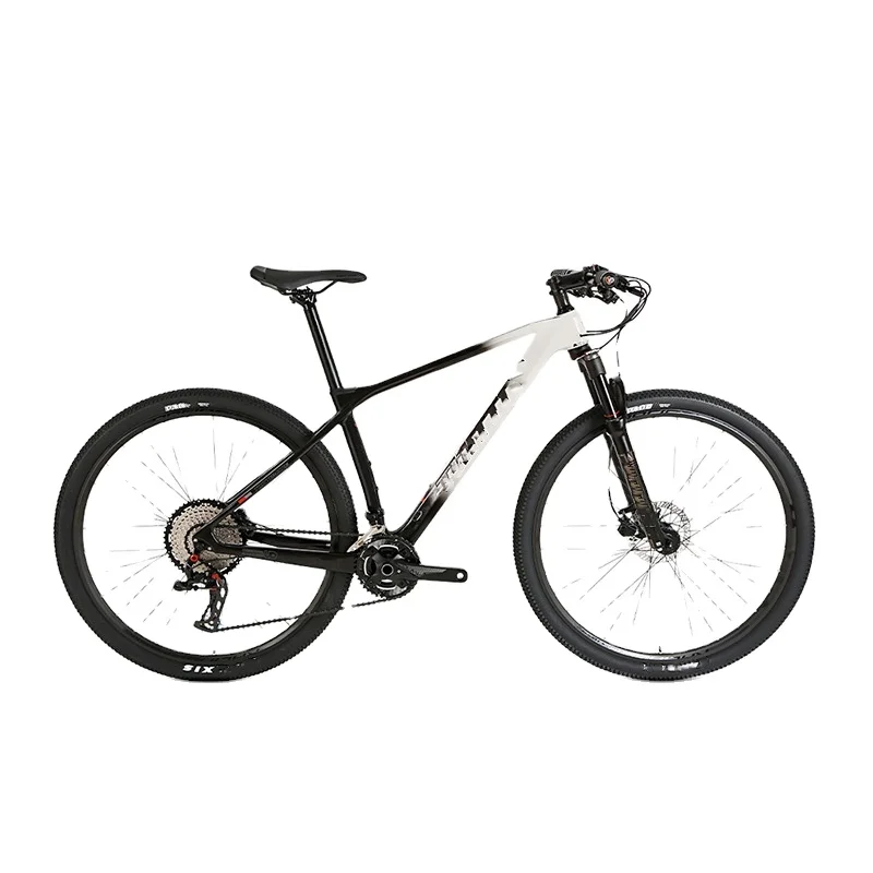 Bicicleta de montaña avanzada ultraligera de 29 pulgadas con cuerpo de fibra de carbono, sistema de frenos de doble V con engranajes de 21 velocidades para adultos