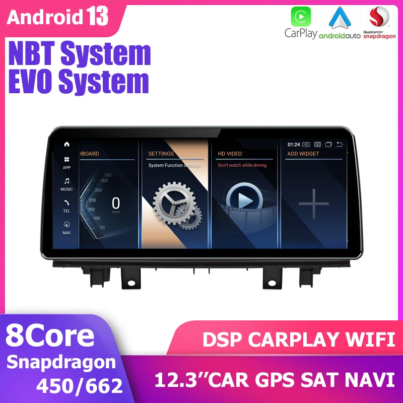 12.3''Car GPS Stereo Carplay Radio Navigation player Android 13 For BMW X1 X2 F48 2018 NBT EVO 1920*720