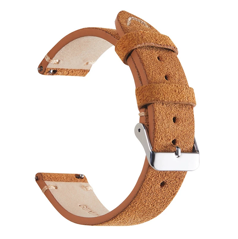 UTHAI Leather Strap 18mm 20mm 22mm Suede Strap With double-Sided Leather Hand Sewn Wristband M46