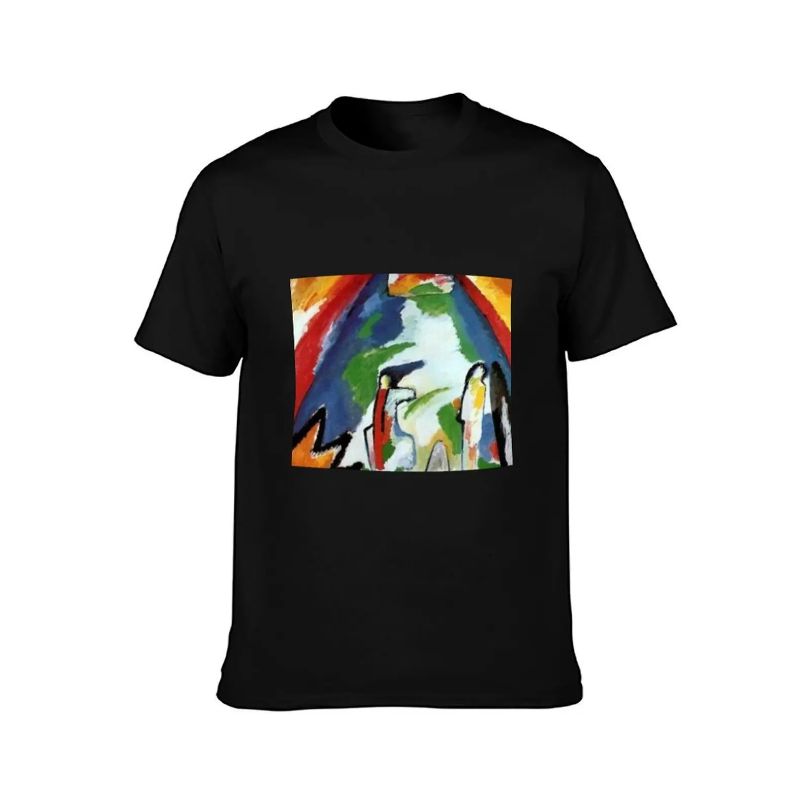 A mountain art of wassily kandinsky famous painting & classic poster T-Shirt Gym Exercise Short Sleeve T-Shirt