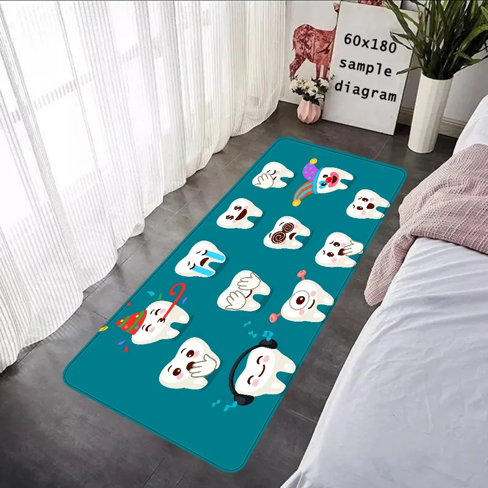 Wisdom Teeth Dentist Tooth Hallway Carpet Non-Slip Laundry Room Mat Laundry Decor Balcony Child Living Room Toilet Rug