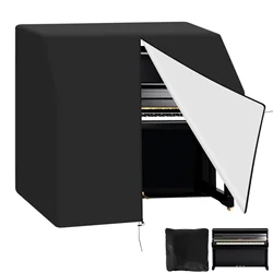 Vertical piano cover, dust and waterproof full piano cover, silver plated 420D Oxford fabric piano cover, shade, moisture, dust