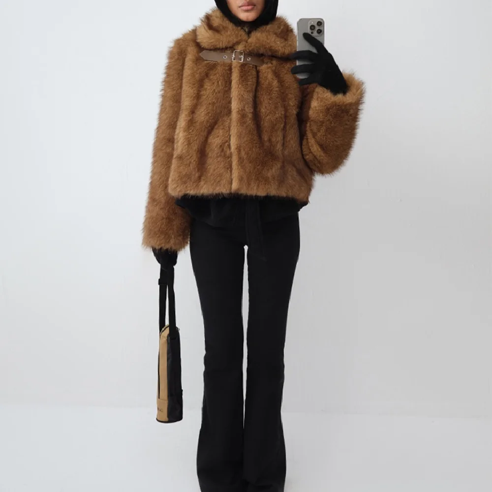2026 Women's Winter Faux Fur Coat, Stand Collar, Warm, Short, Jacket, Y2K New Fashion, High Quality, Eco-friendly, Fur Jacket