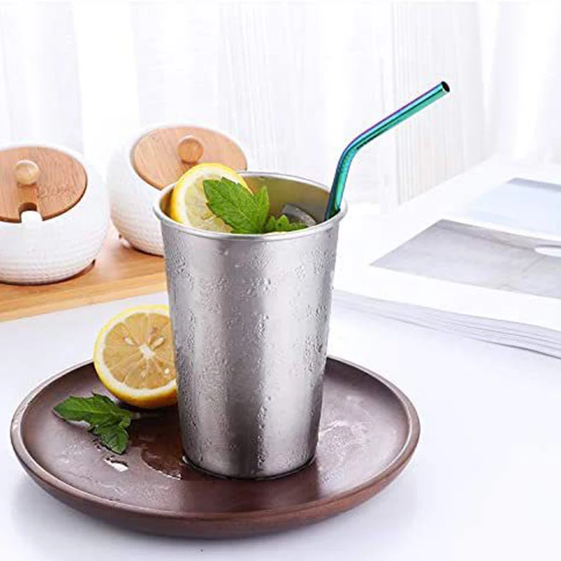 5 Pieces Stainless Steel Straw Set Colorful Metal Straws Bar Drinks Coffee Milk Tea Juice Drinking Utensils Environmental Protec