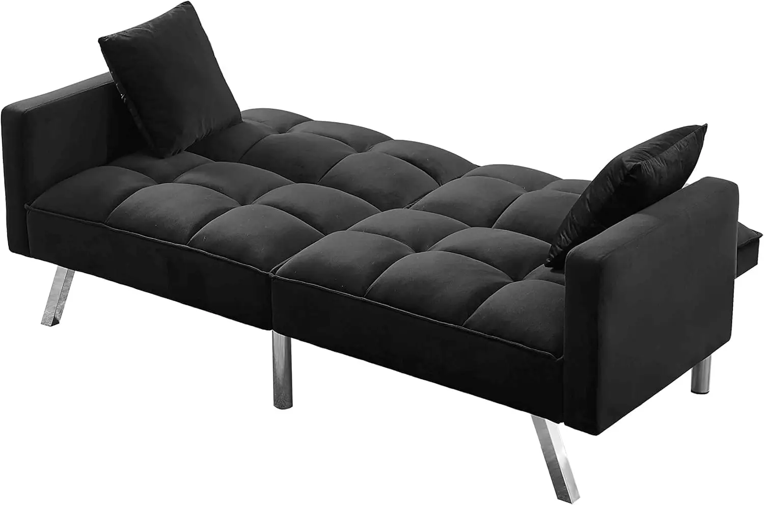 Adorno estofados Futon sofá-cama, Modern Sala Loveseat Sofá, Amor assento conversível Sleeper, Dormir Conveniente Nap