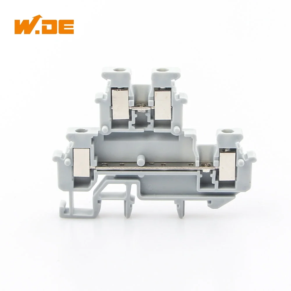 MBKKB-2.5 Din Rail Terminal Block 10Pcs Connector Double Layer Screw Connection Contact Electrical Wire Conductor MBKKB2.5