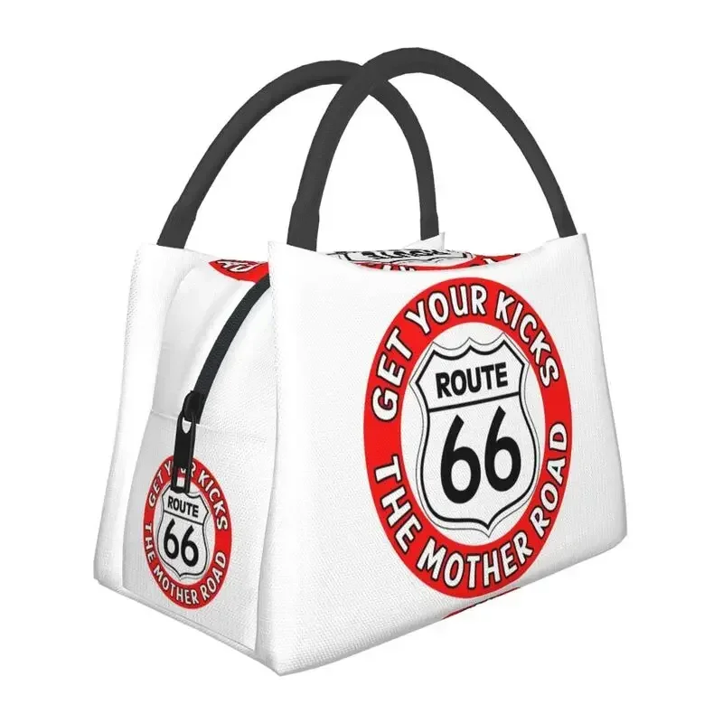 

On Route 66 Resuable Lunch Box USA Highway The Mother Road Cooler Thermal Food Insulated Lunch Bag Travel Work Pinic Container