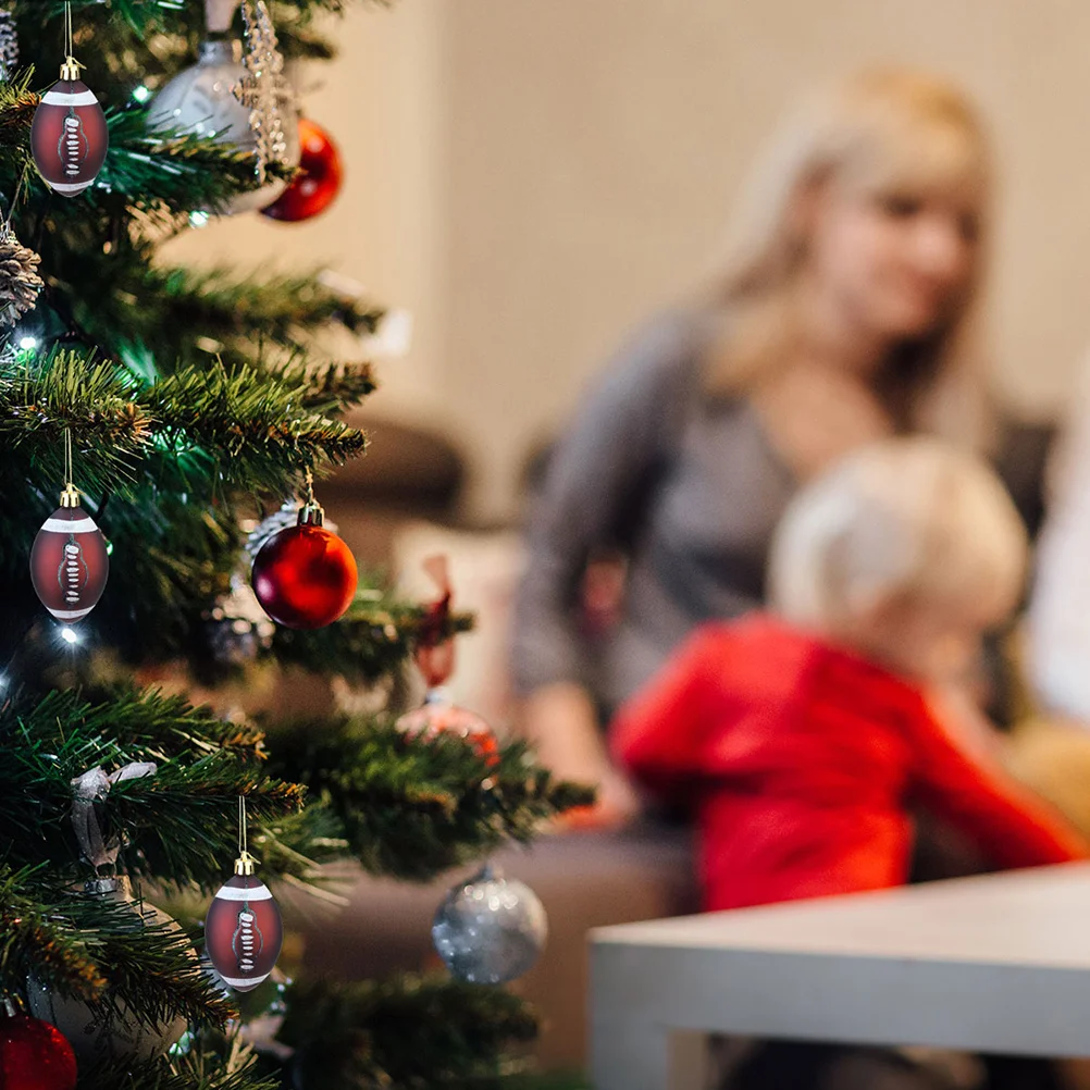 

Mini Baubles Football Hanging Decorations Ornaments Balls Decorative Christams Holiday Christmas Outdoor