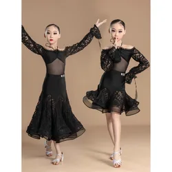 lew Latin dance dressgirls' grand performance costume modern dance skirt ballroom dress standard  girls clothes customized